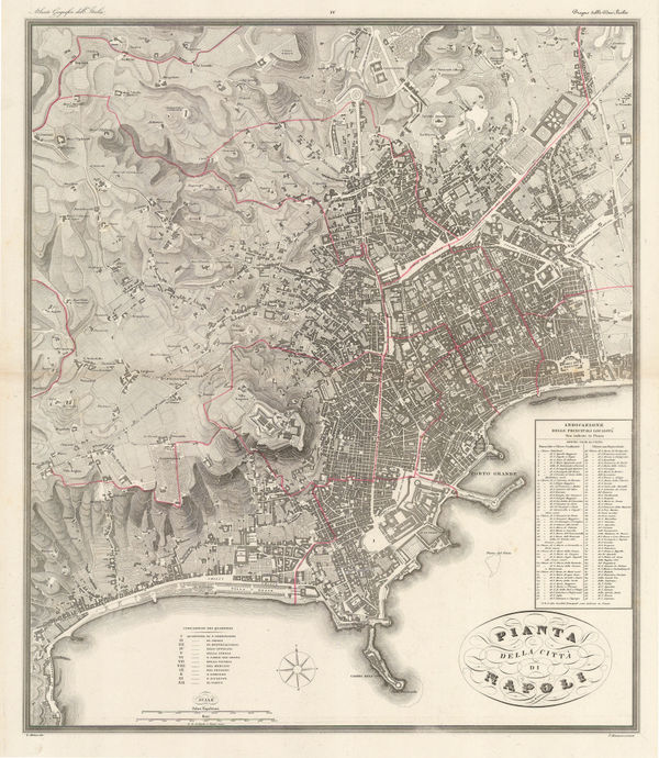 Antonio Vallardi, City plan of Naples, 1867 c.