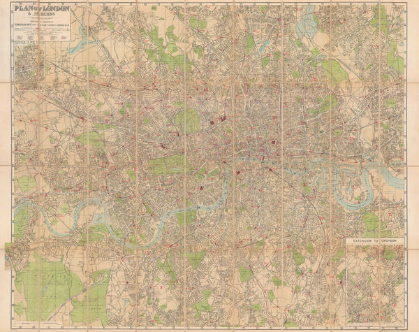 Geographia Ltd., Plan of London & Suburbs, 1930 c.