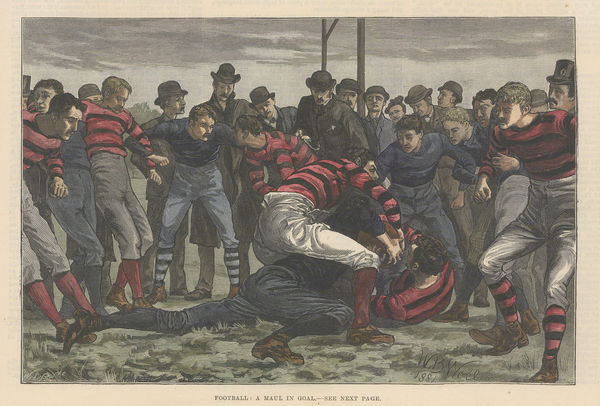 Illustrated London News (ILN), Rugby - A Maul in Goal, 1882