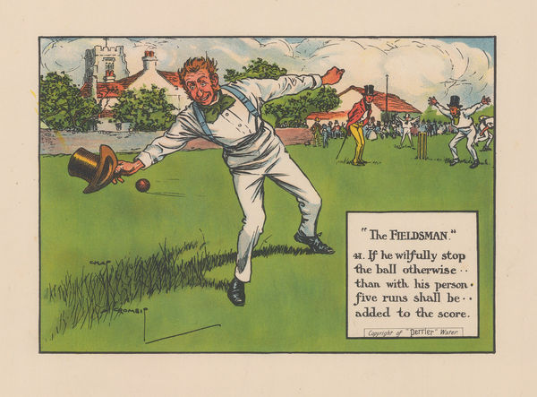Charles Crombie, Cricket - Cartoon, 1925