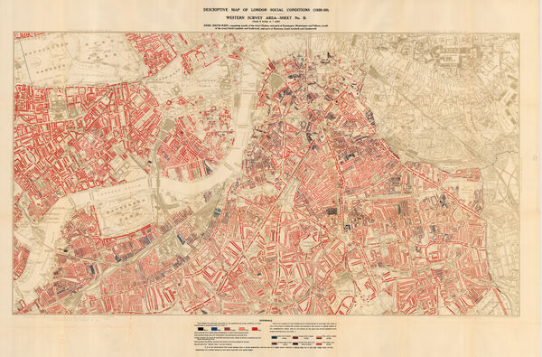 Charles Booth, Descriptive Map of London Social Conditions (1929-1930), 1930