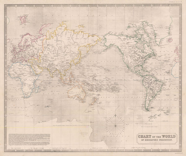 W. & A.K. Johnston, Chart of the World on Mercator's Projection, 1844
