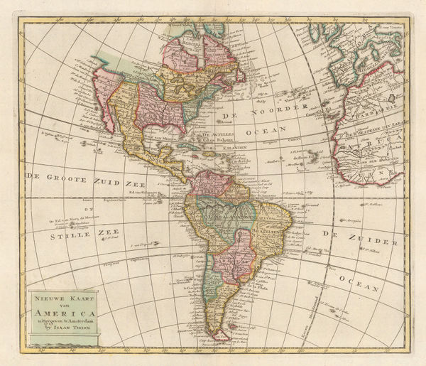 Isaac Tirion, Nieuwe Kaart Van America, 1750 c.