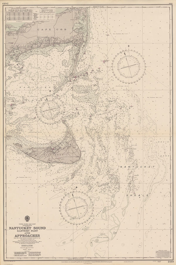 British Admiralty, Nantucket Sound (Eastern Part) and Approaches, 1958