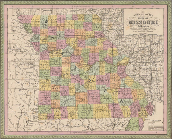 Samuel Augustus Mitchell, A New Map of the State of Missouri, 1850