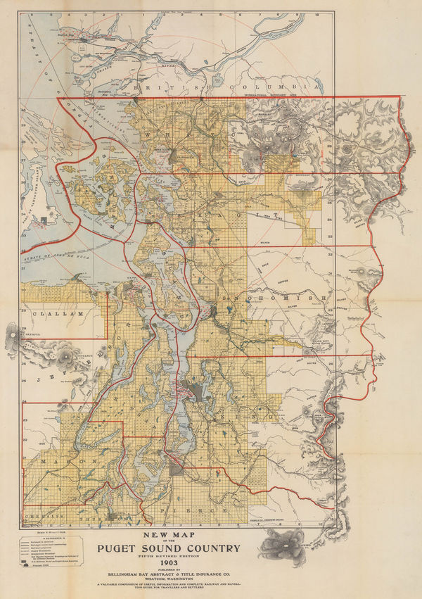 Bellingham Bay Abstract & Title Insurance Co., New Map of the Puget Sound Country - Seattle, 1903
