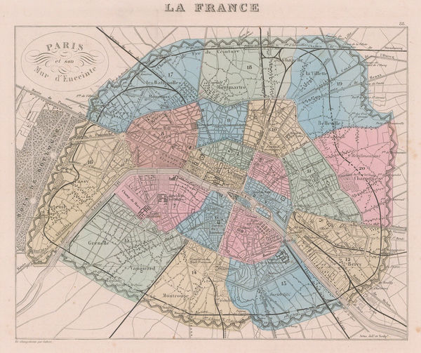 Alexandre Vuillemin, Paris showing the Thiers Wall, 1869