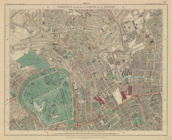 Edward Stanford, Regent's Park, Camden, Primrose Hill & King's Cross, 1877