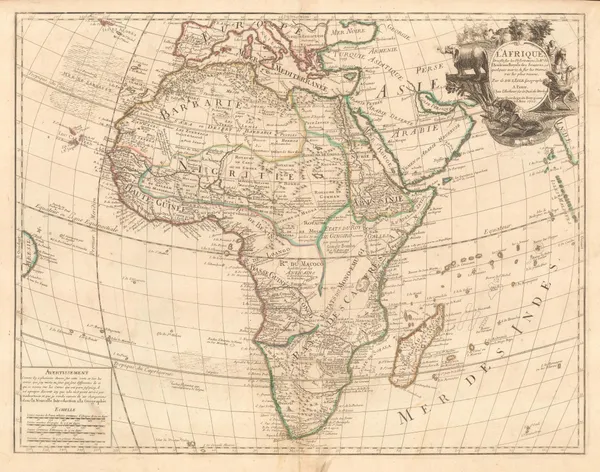 Guillaume De L'Isle, Africa, 1708 c.