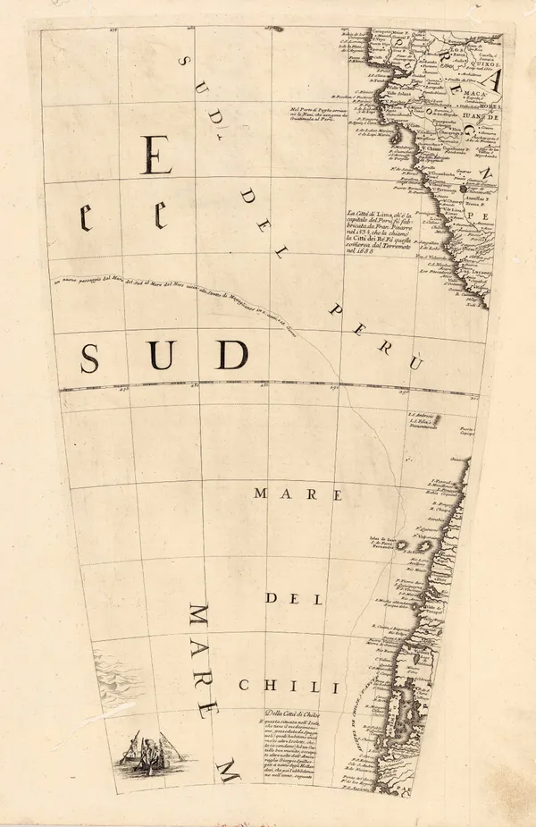 Vincenzo Coronelli, Peru and Chile, 1696
