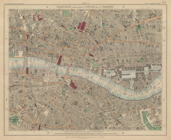 Edward Stanford, The City, Southwark, Wapping & Whitechapel, 1877