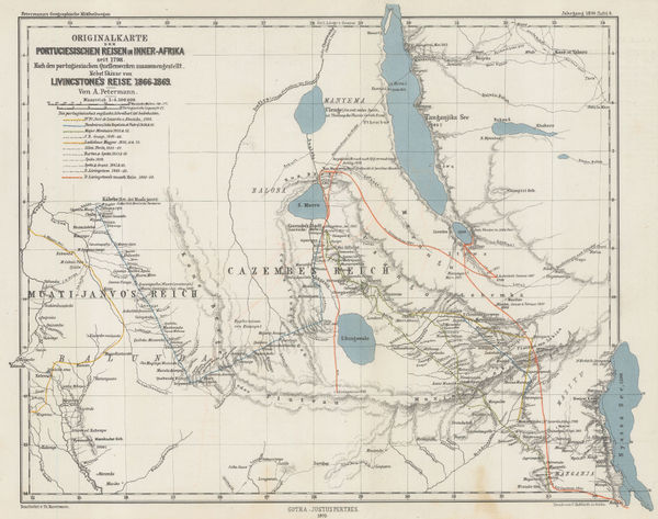 Justus Perthes, Exploration of Zambia, Malawi & Tanzania, 1870