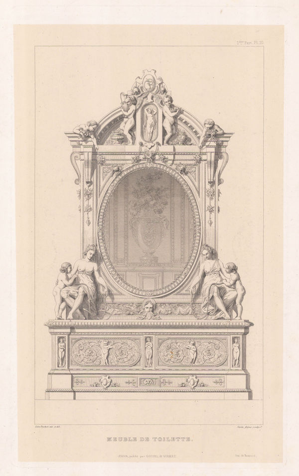 Leon Feuchere, Furniture - Mirror, 1850 c.