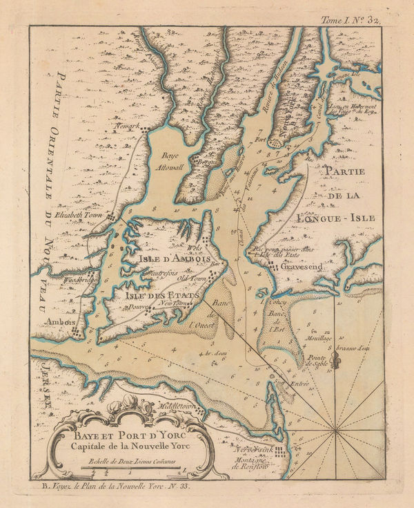 Jacques-Nicolas Bellin, New York Bay, 1764