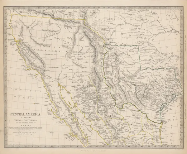 Society for the Diffusion of Useful Knowledge (SDUK), Central America II. Including Texas, California and the Northern States of Mexico, 1842
