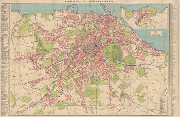 John Bartholomew, Pocket Plan of Edinburgh and Suburbs, 1941 c.