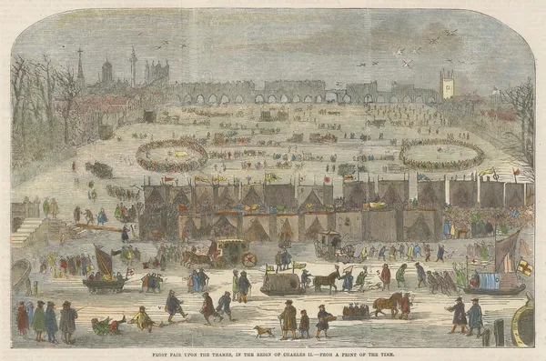 Illustrated London News (ILN), London - Frost Fair on the Thames, 1855