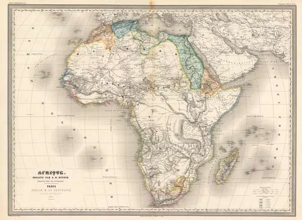 Auguste-Henri Dufour, French Atlas map of Africa, 1860