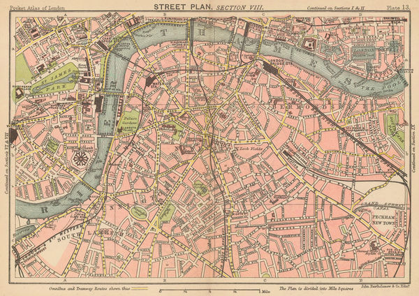 J.G. Bartholomew, Southwark, Waterloo, Lambeth & Kennington, 1928