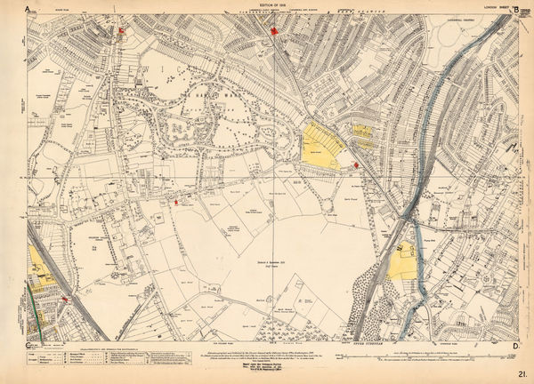 Ordnance Survey, Dulwich, 1924 c.