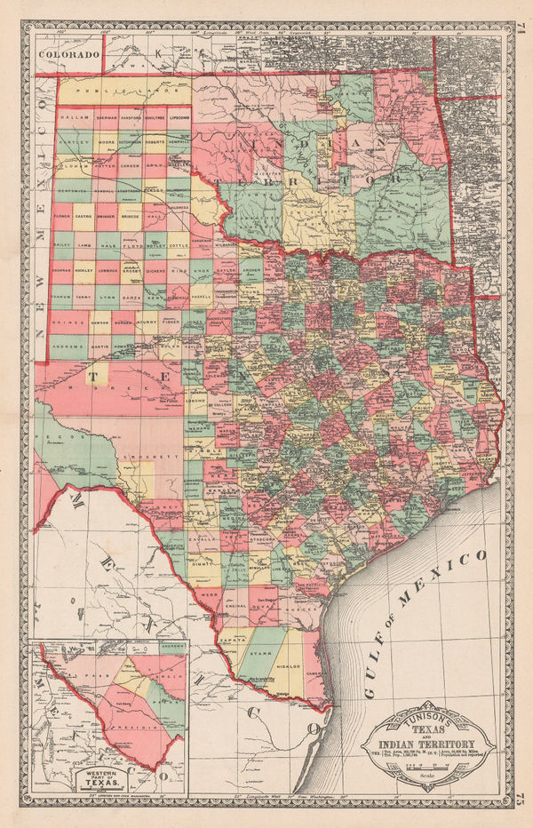 Henry Cuthbert Tunison, Tunison's Texas and Oklahoma, 1884
