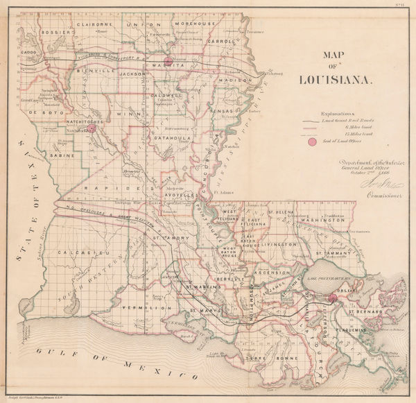 General Land Office (GLO), Louisiana, 1866