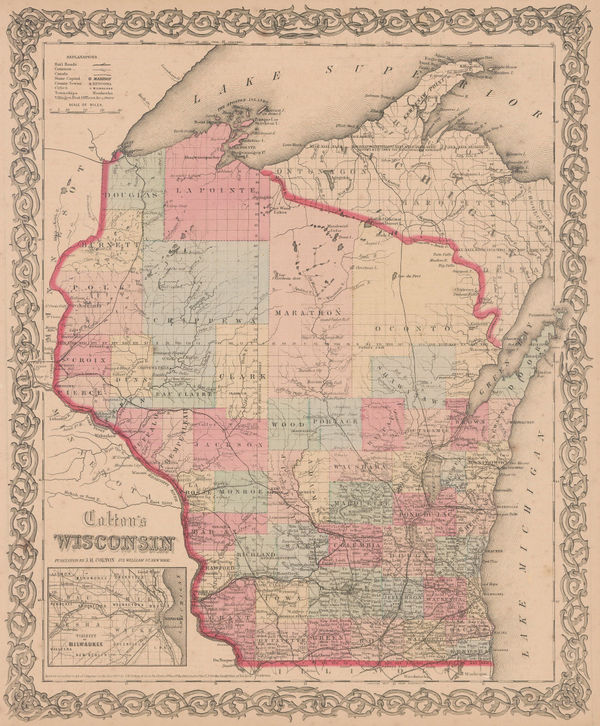 Joseph Hutchins Colton, Wisconsin, 1861