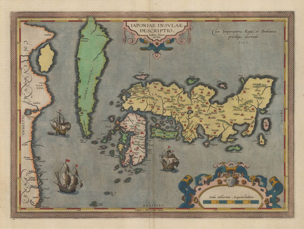 Abraham Ortelius, First European map of Japan, 1598