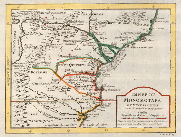Jacques-Nicolas Bellin, Empire of Monomotapa (Mozambique), 1748