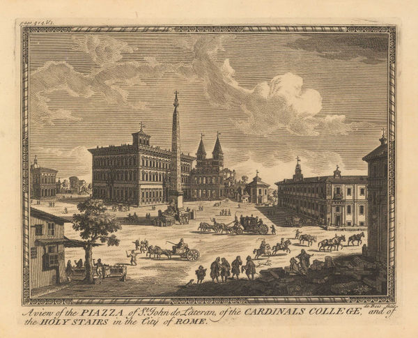 Herman Moll, Italy - Rome, Piazza of St John Lateran of the Cardinals College, 1745 c.