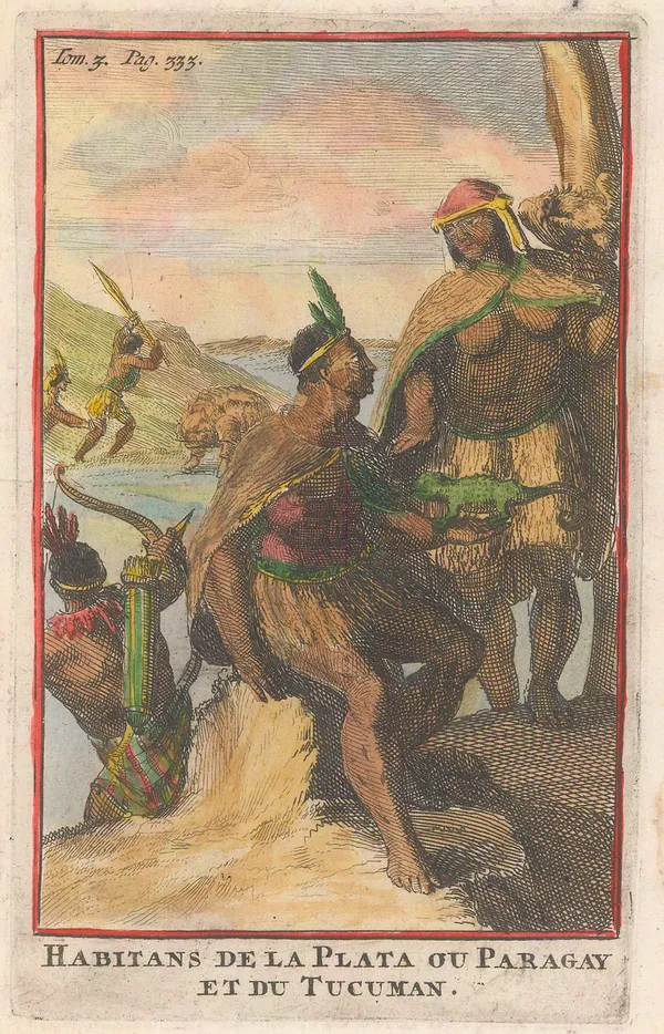 Pieter van der Aa, Paraguay - Inhabitants, 1727 c.