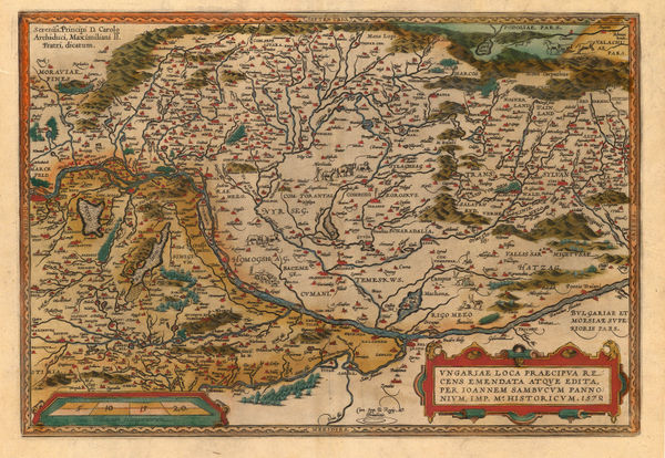 Abraham Ortelius, Hungary and the Pannonian Basin, 1592