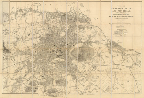 W. & A.K. Johnston, Plan of Edinburgh, Leith and Portobello with Suburbs, 1909