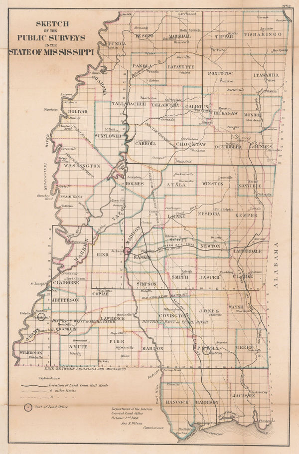 General Land Office (GLO), Mississippi, 1866