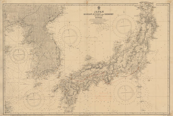British Admiralty, Japan, Honshu, Kyushu & Shikoku and part of the Korea, 1934
