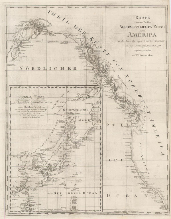 Daniel Friedrich Sotzmann, North West Pacific coast of America, 1800