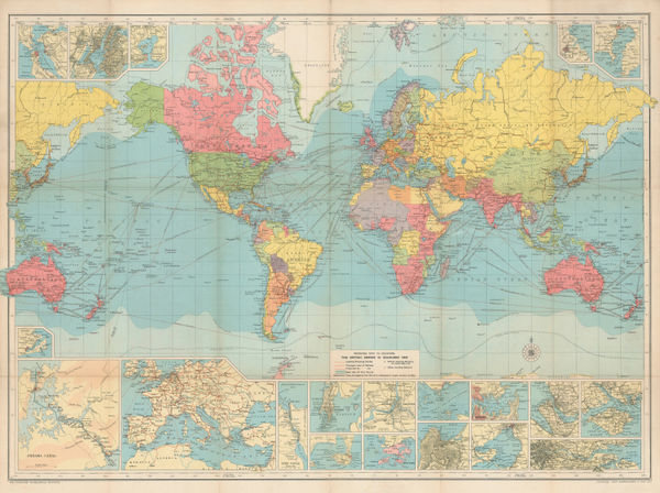 J.G. Bartholomew, Route Chart of the World, 1930 c