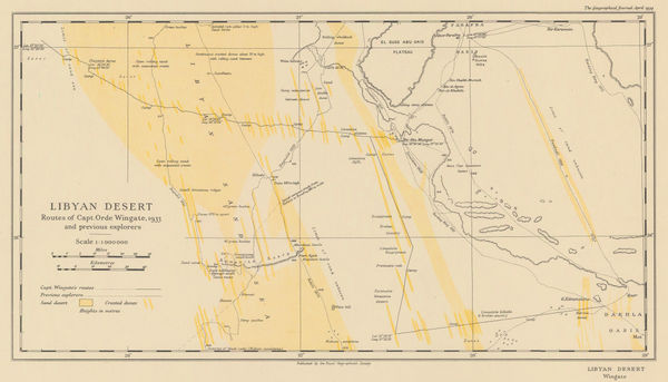 Royal Geographical Society (RGS), Orde Wingate's Egypt Expedition, 1934