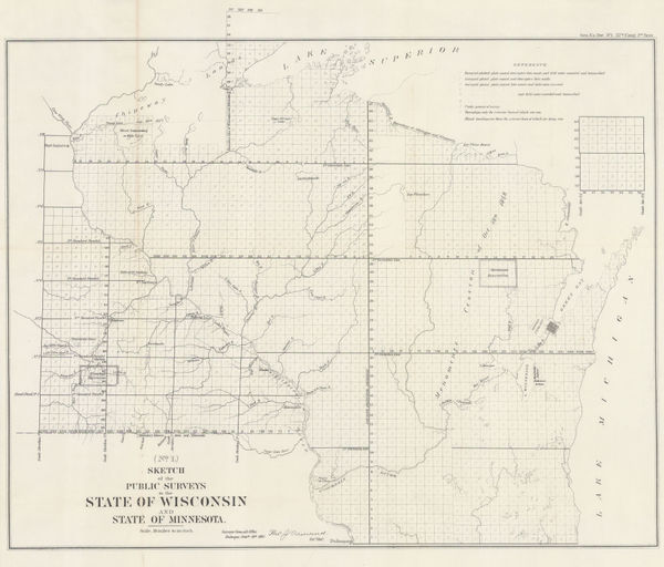 US Government, Sketch of the Public Surveys in the State of Wisconsin and State of Minnesota, 1861