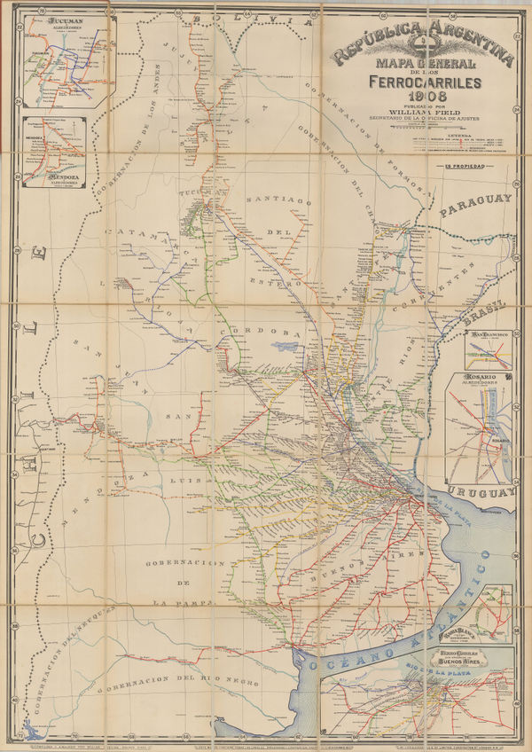 William Field, Railway map of Argentina, 1908
