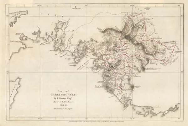 Royal Geographical Society (RGS), Part of Caria and Lycia / Muğla Province, 1843
