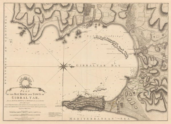 William Faden, Plan of the Bay, Rock, and Town of Gibraltar, 1783