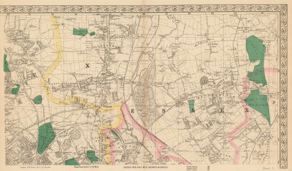 George W. Bacon, Finsbury Park, Crouch End, Tottenham, Leyton & Walthamstow, 1880 c.