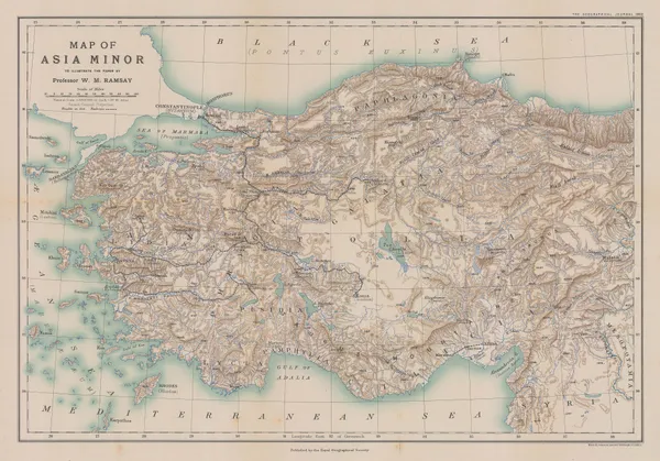 Royal Geographical Society (RGS), Map of Asia Minor, 1902