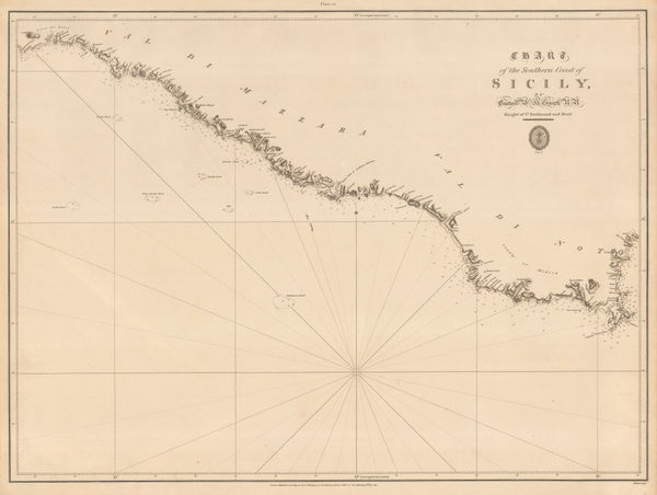 British Admiralty, Chart of the Southern Coast of Sicily, 1823