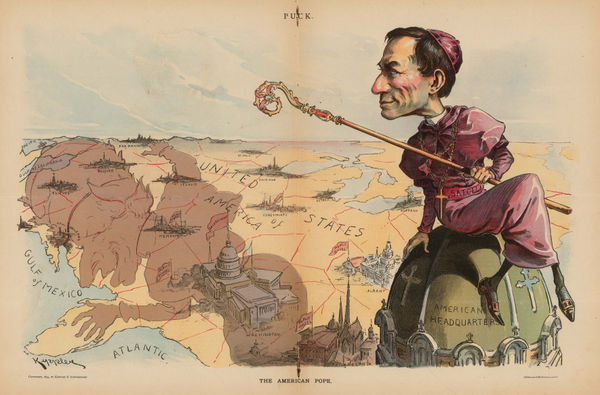 The American Pope, 1894 Keppler and Schwarzmann Series: New York