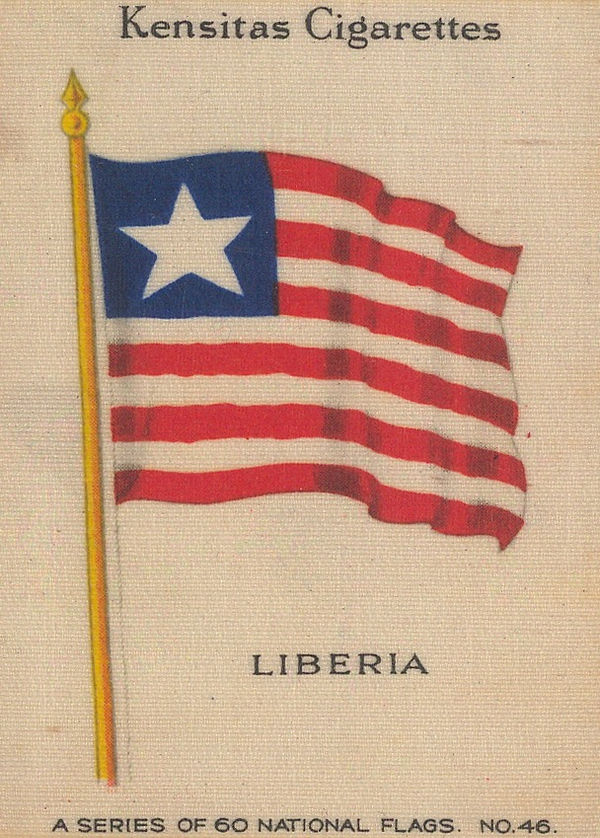 Kensitas Cigarettes, Flags - Liberia, 1920 c.