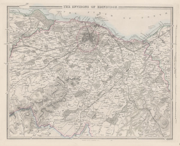Society for the Diffusion of Useful Knowledge (SDUK), The Environs of Edinburgh, 1875 c.