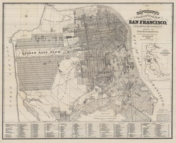 Bancroft Co., Bancroft's Official Guide Map of City and County San Francisco, 1887