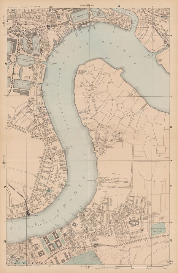 George W. Bacon, Greenwich Peninsula & Isle of Dogs, 1886